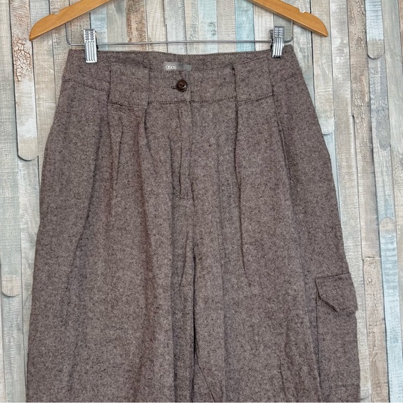 Asos 4 Pleated 100% Cotton Trouser Pant High Waisted Relaxed Wide Leg Minimalist - Picture 4 of 11